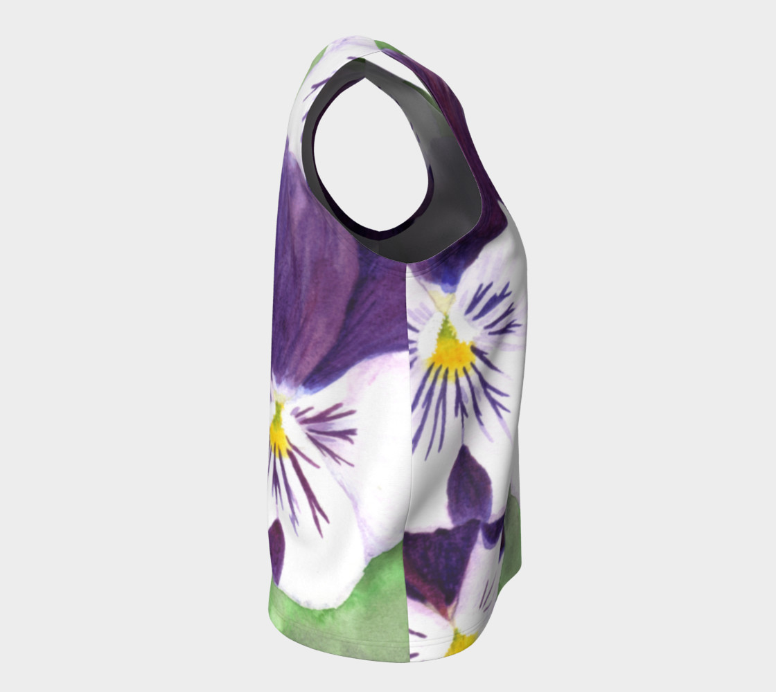 Purple and white pansies flowers Loose Tank Top thumbnail #9