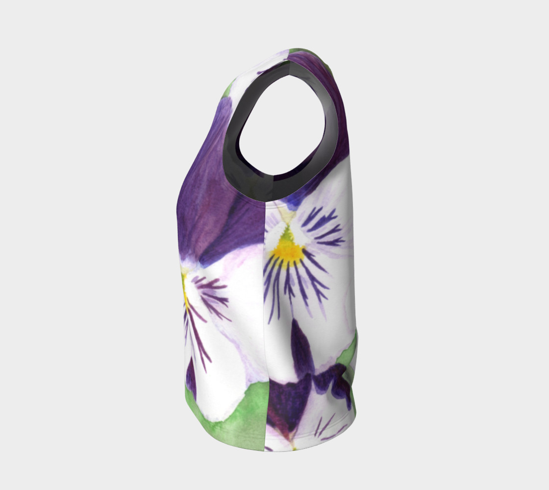 Purple and white pansies flowers Loose Tank Top thumbnail #4