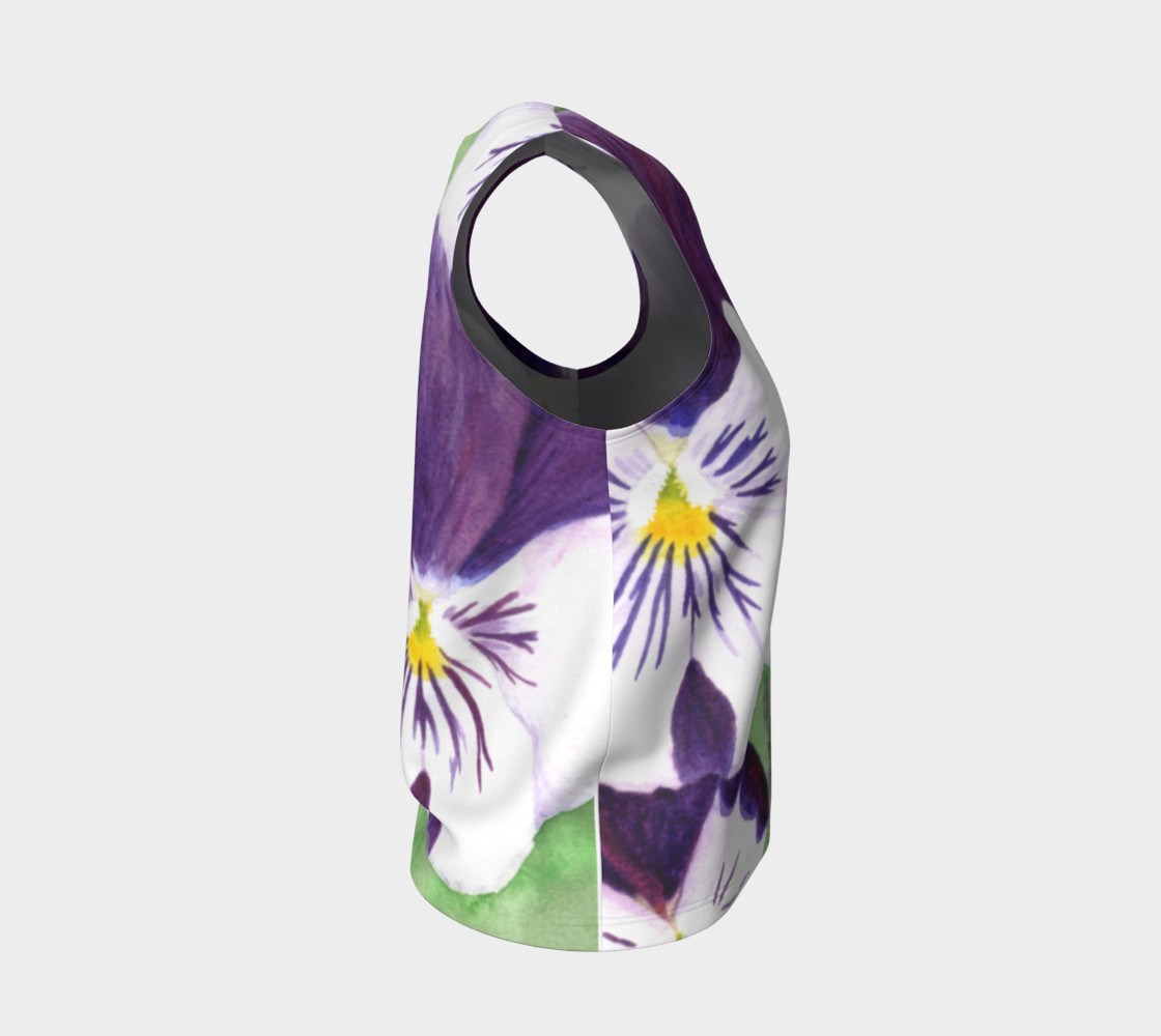 Purple and white pansies flowers Loose Tank Top preview #4