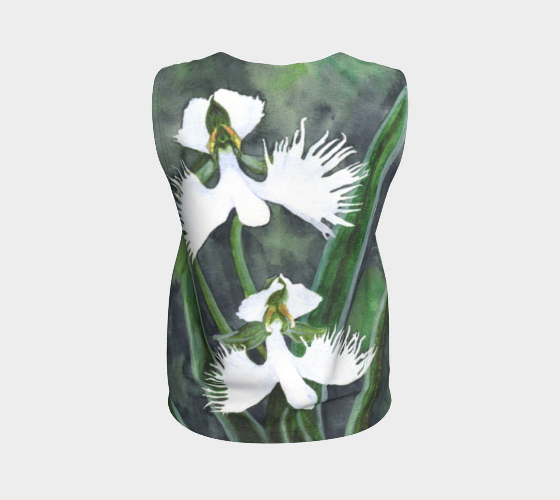 White egret orchids flowers Loose tank Top 3D preview