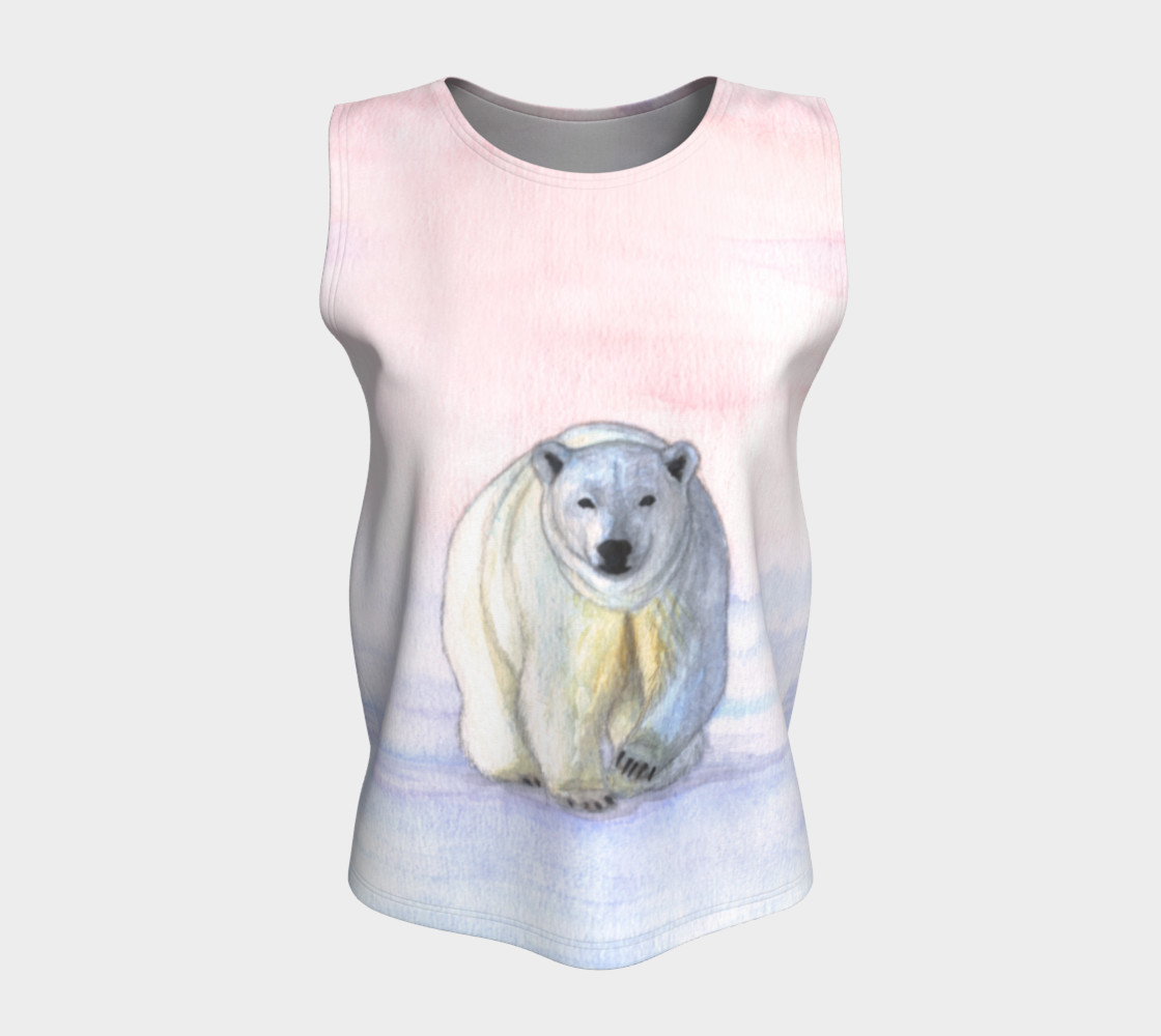 Polar bear in the icy dawn Loose Tank Top preview #5