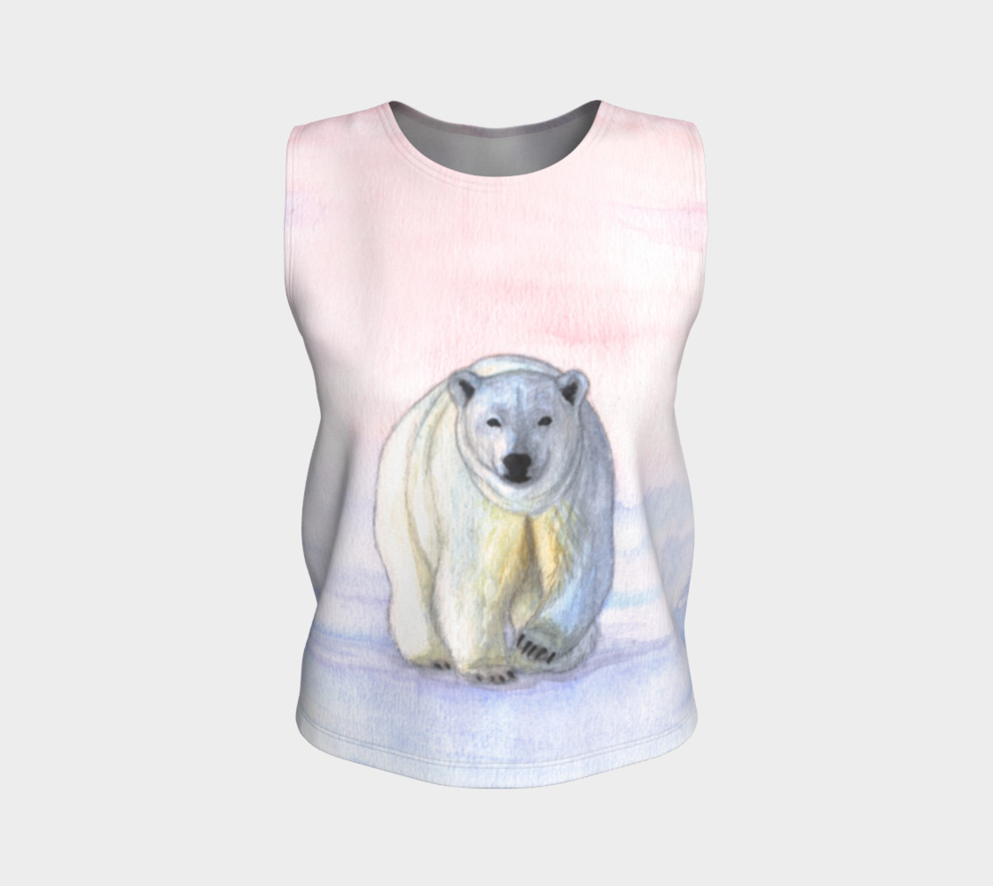 Polar bear in the icy dawn Loose Tank Top 3D preview