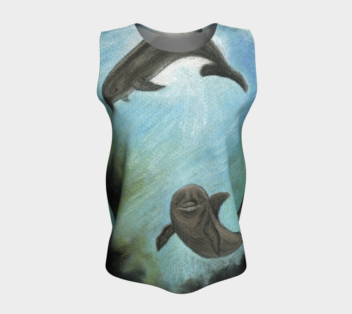 Dolphins underwater Loose Tank Top preview #5