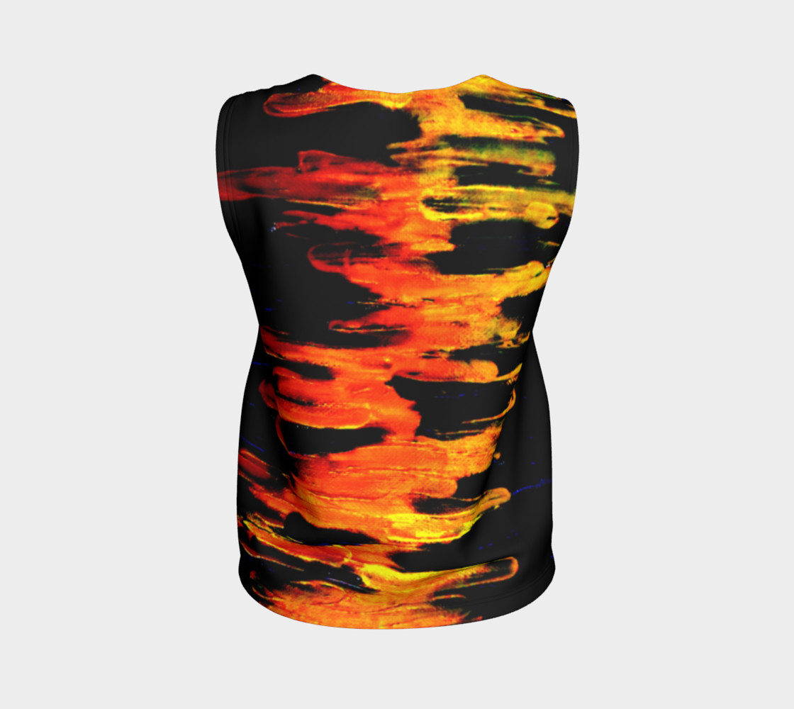 Lava in Black and Orange Loose Tank Top 3D preview