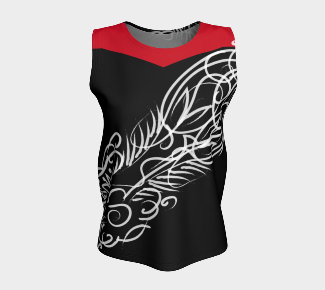 Scroll Black Red Loose Tank preview #5