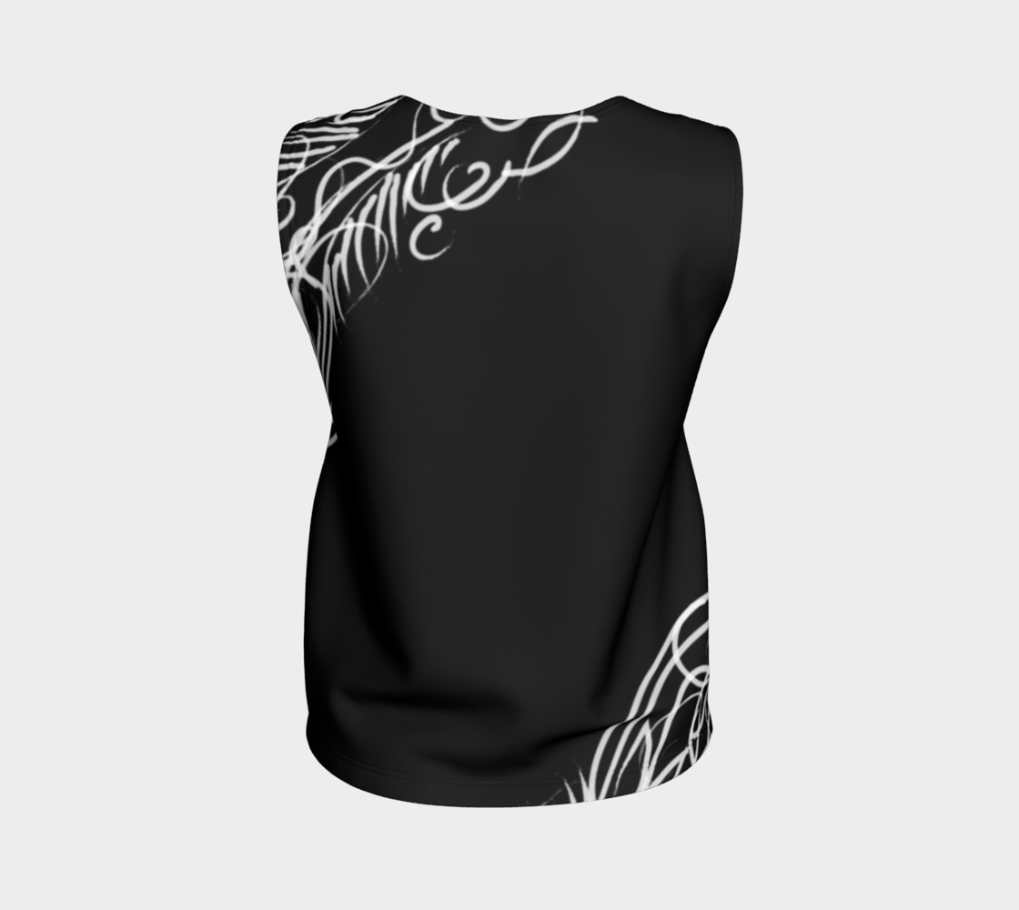 Scroll  Black Red Loose Tank 3D preview