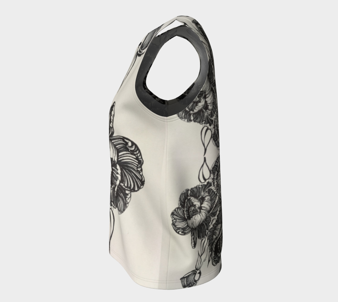 Peonies Pen and Ink Loose Tank Top preview #7