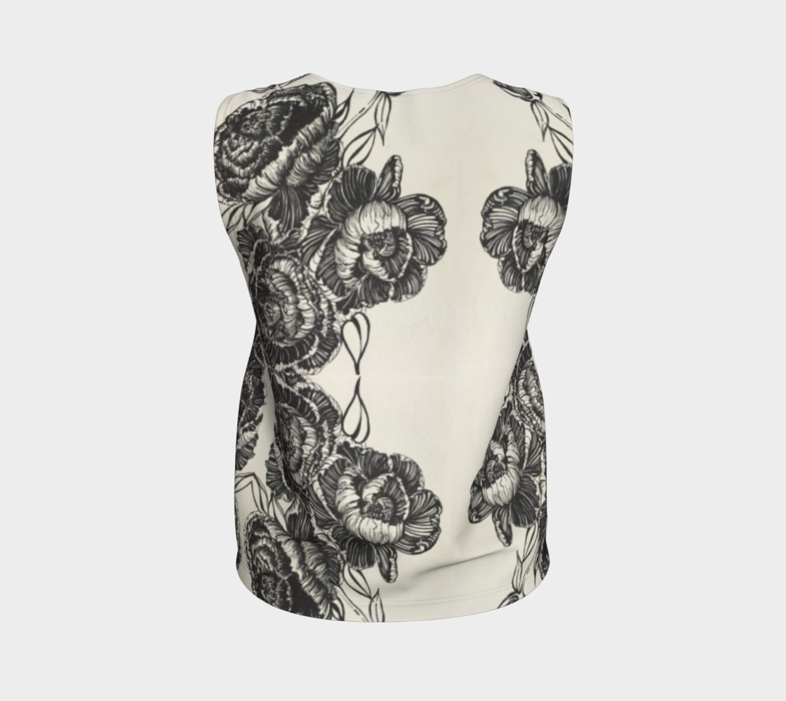 Peonies Pen and Ink Loose Tank Top preview #2