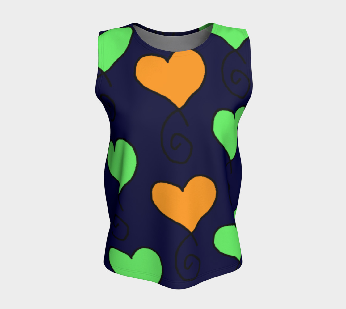 green and orange hearts on very dark blue preview #5