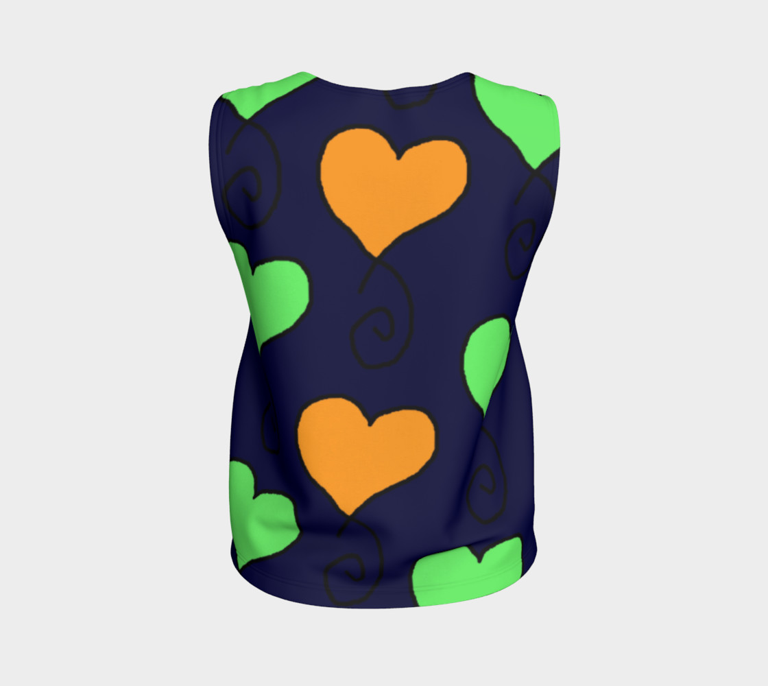 green and orange hearts on very dark blue preview #2