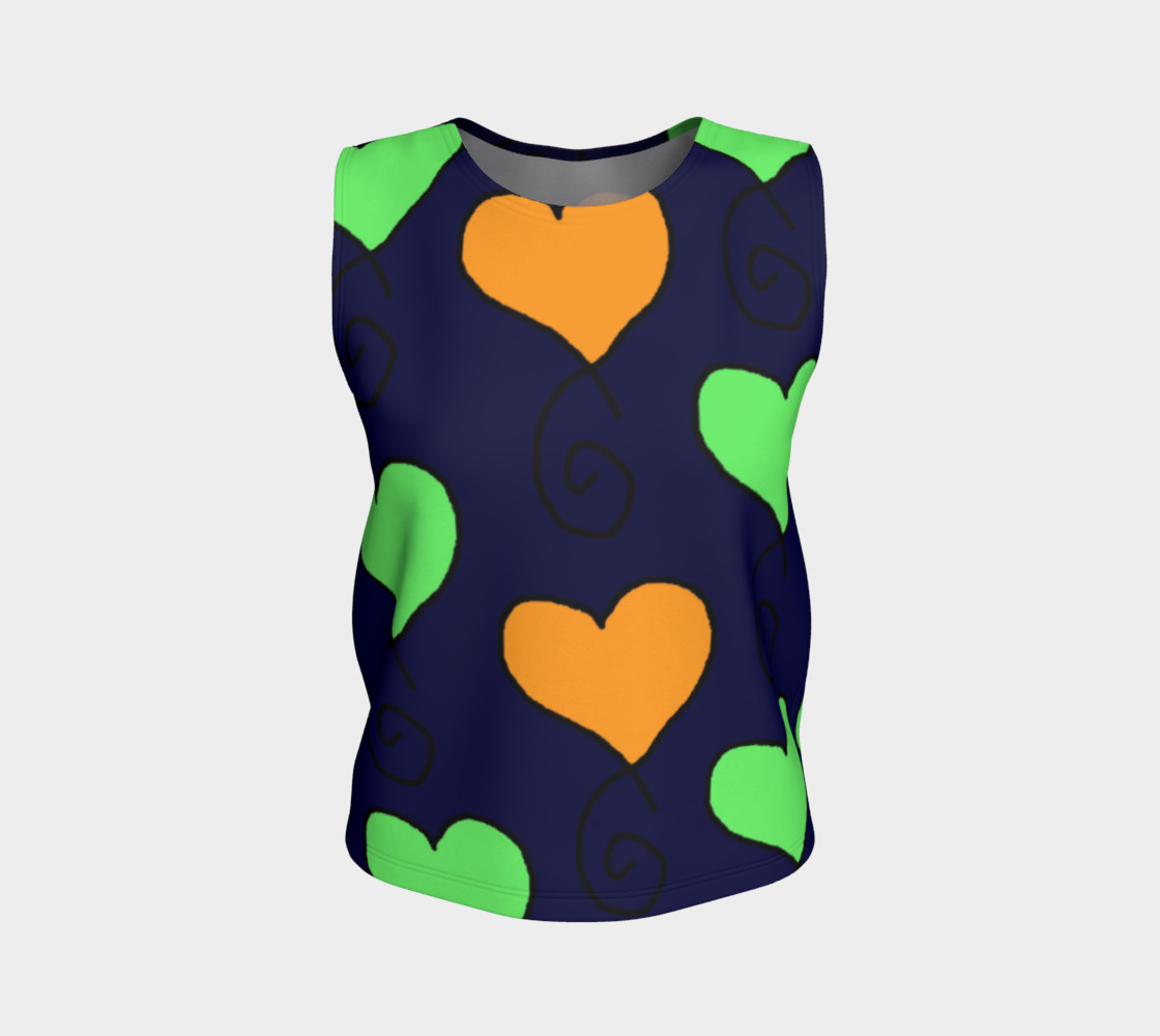 green and orange hearts on very dark blue preview #1