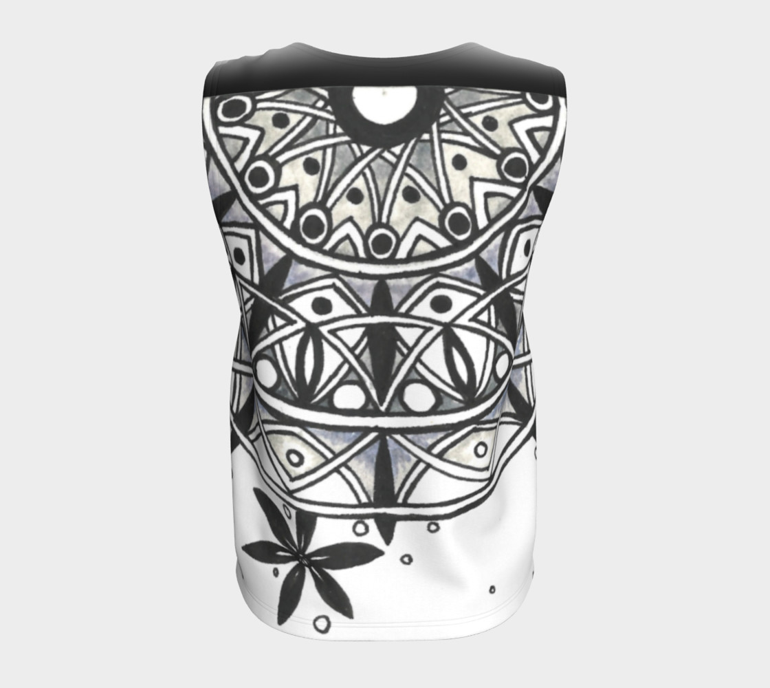 Monochrome Mandala Sleeveless Shirt preview #6