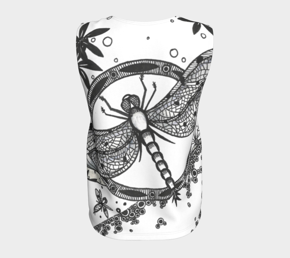 Monochrome Large Dragonfly Sleeveless Shirt thumbnail #7
