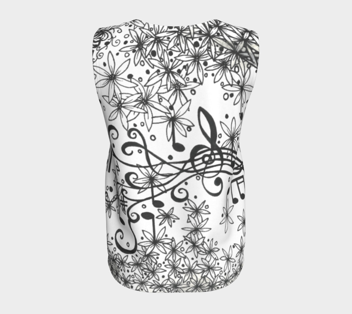 Monochrome Garden Symphony Sleeveless Shirt preview #6