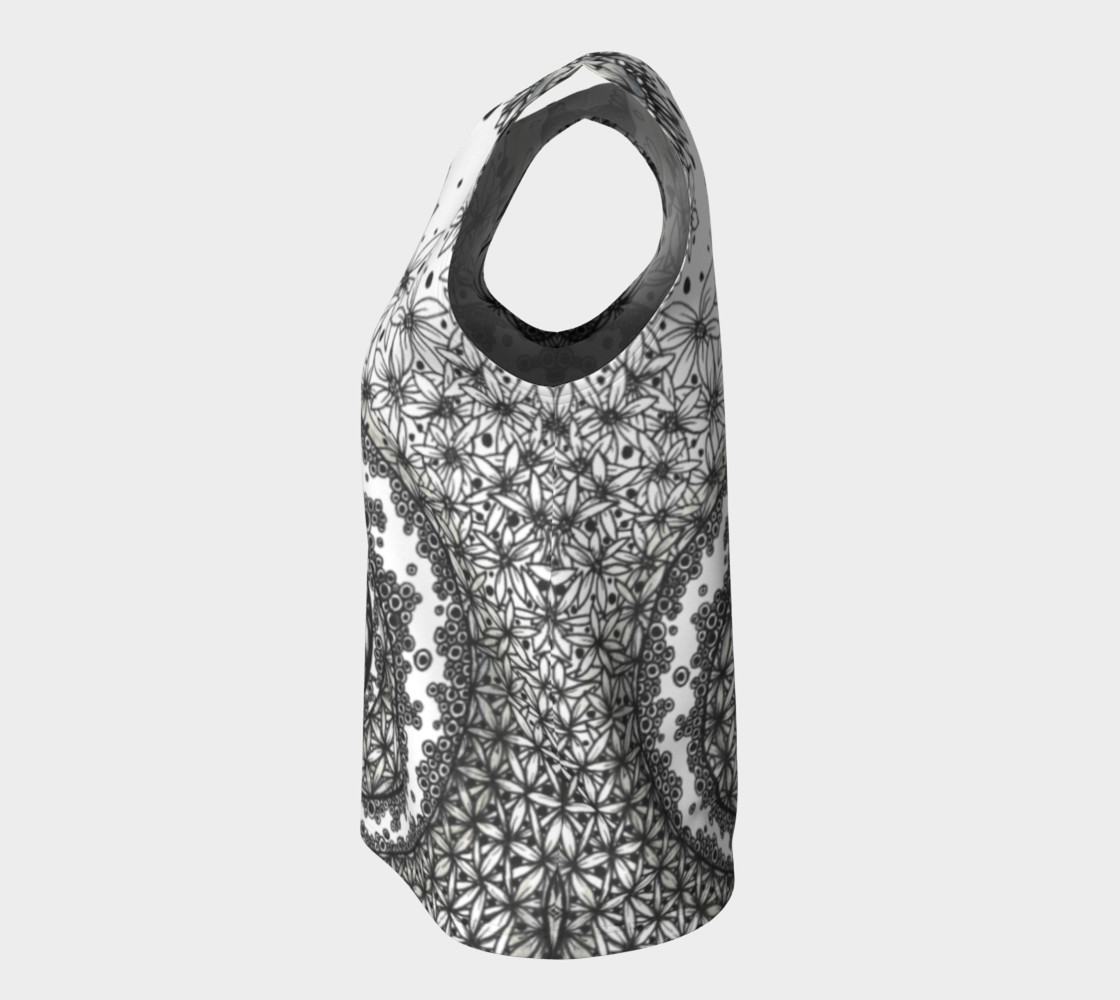 Monochrom Floral Fibonacci Sleeveless Shirt preview #7