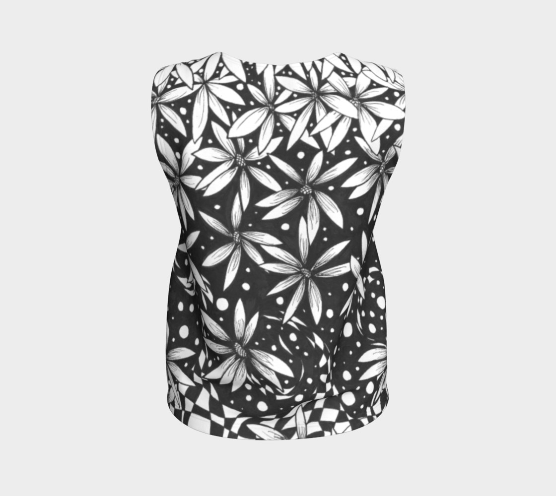 Monochrome Falling Floral Sleeveless Shirt preview #2