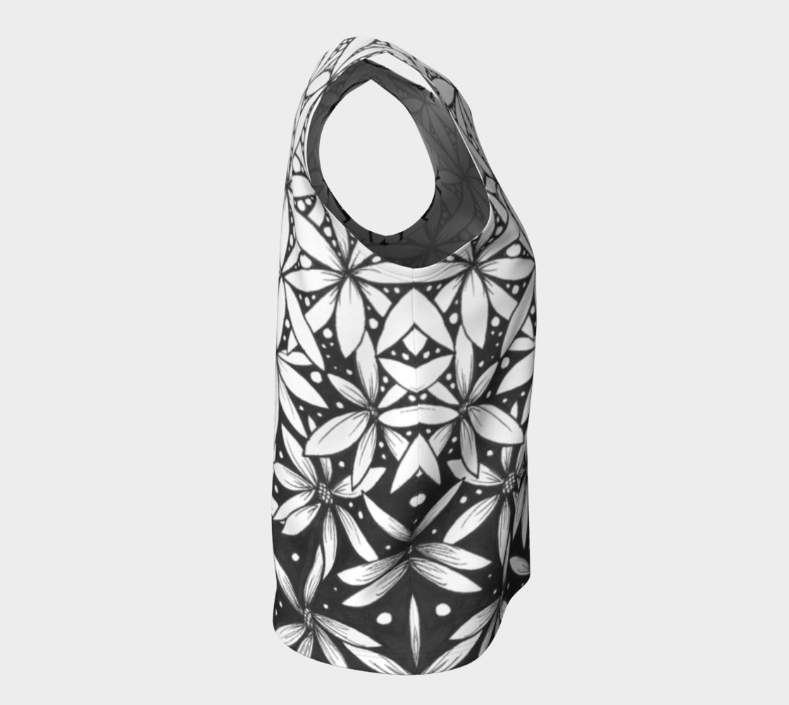 Monochrome Falling Flower of Life Sleeveless Shirt preview #8