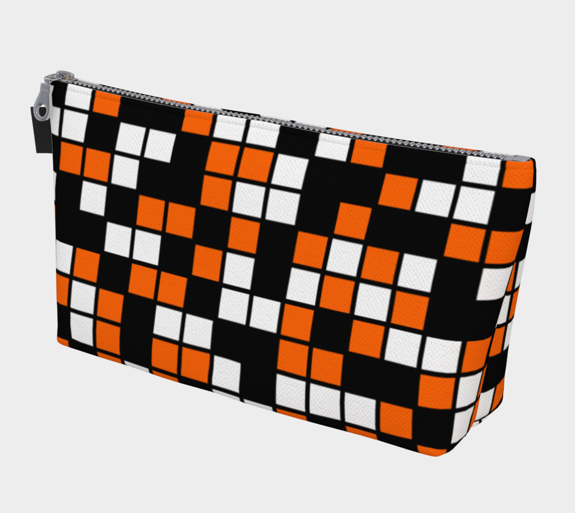 Aperçu de Orange, Black, and White Random Mosaic Squares #1