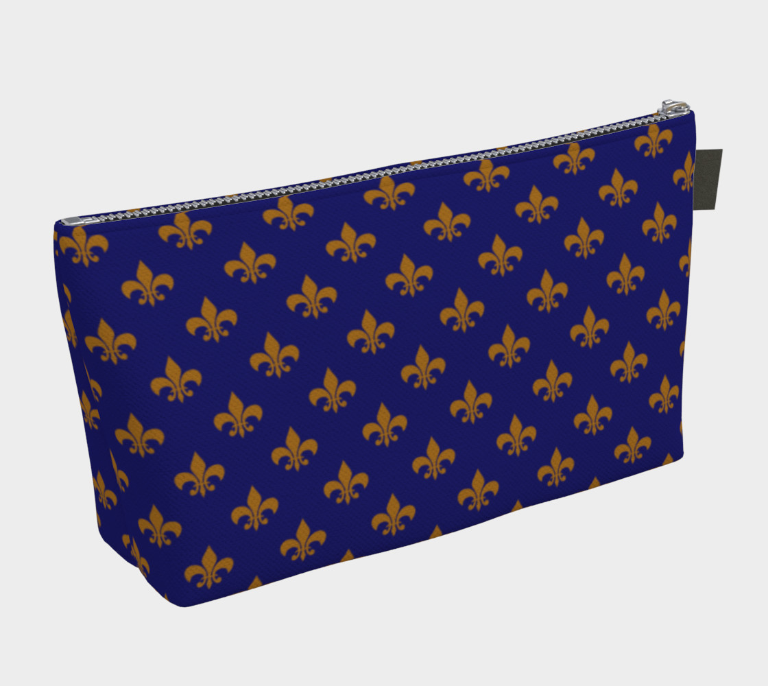 Aperçu de Matte Antique Gold Fleur de Lis on Midnight Blue #2