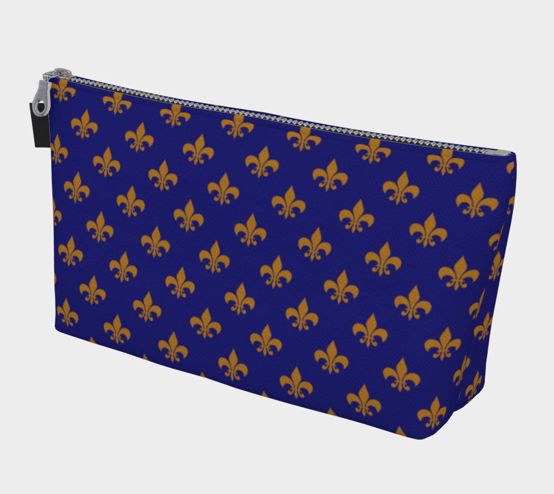 Aperçu de Matte Antique Gold Fleur de Lis on Midnight Blue #1