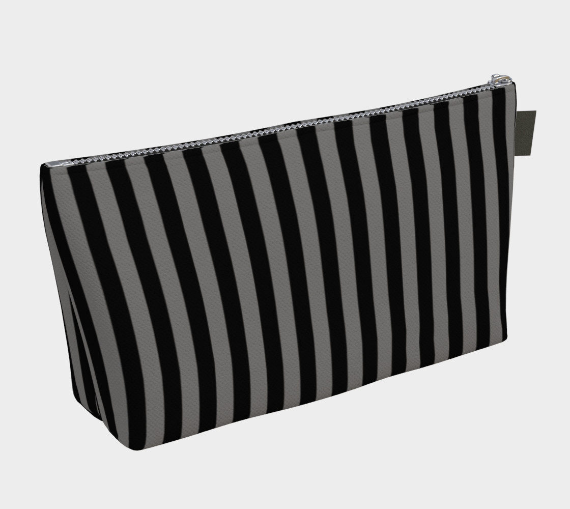 Aperçu de Half Inch Black and Medium Grey Vertical Stripes #2