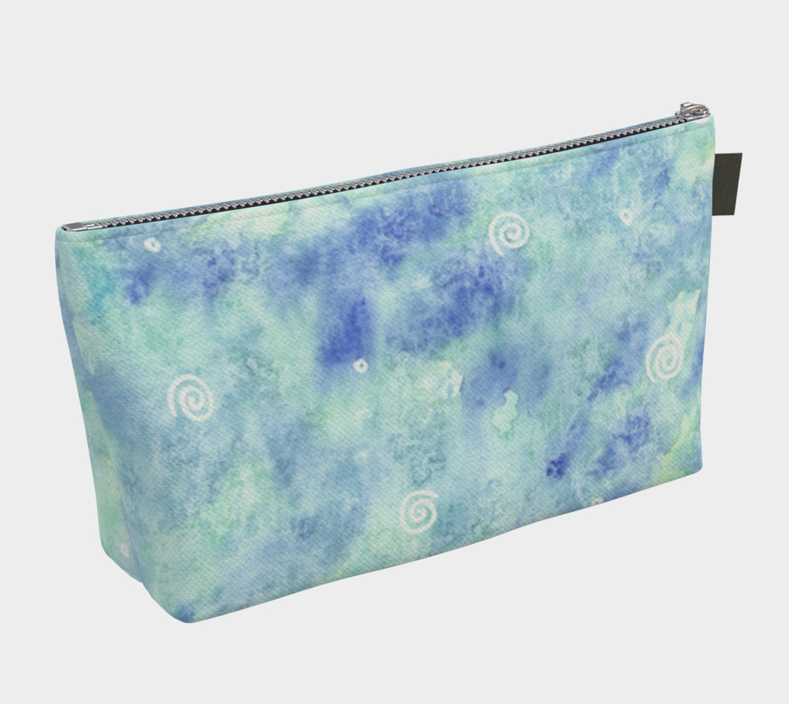 Aperçu de Blue lagoon watercolor Makeup Bag #2