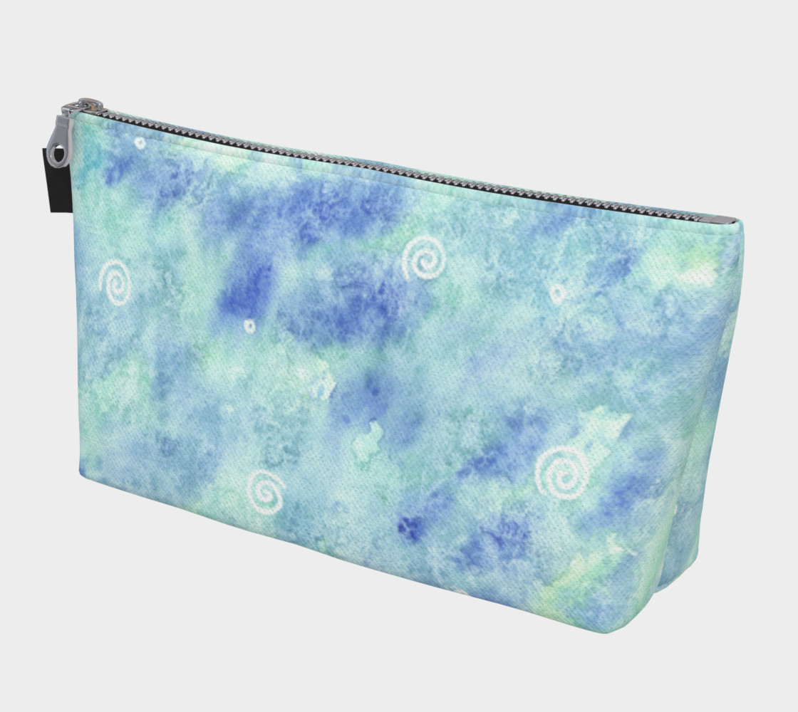 Aperçu de Blue lagoon watercolor Makeup Bag #1