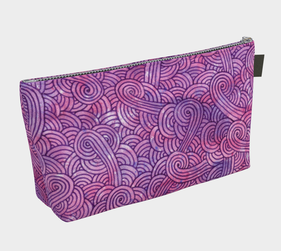 Aperçu de Neon purple and pink swirls doodles Makeup Bag #2