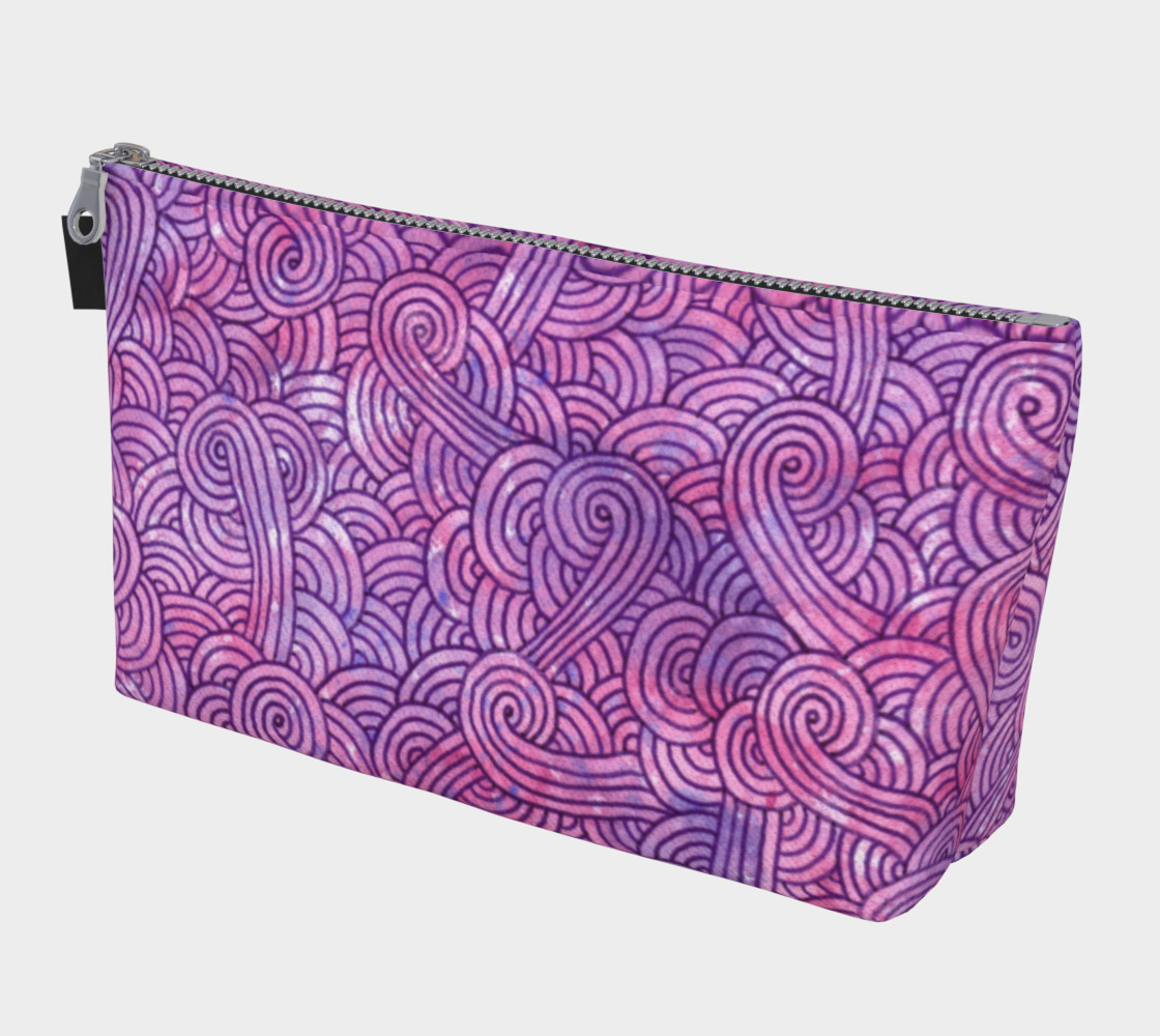 Aperçu de Neon purple and pink swirls doodles Makeup Bag #1