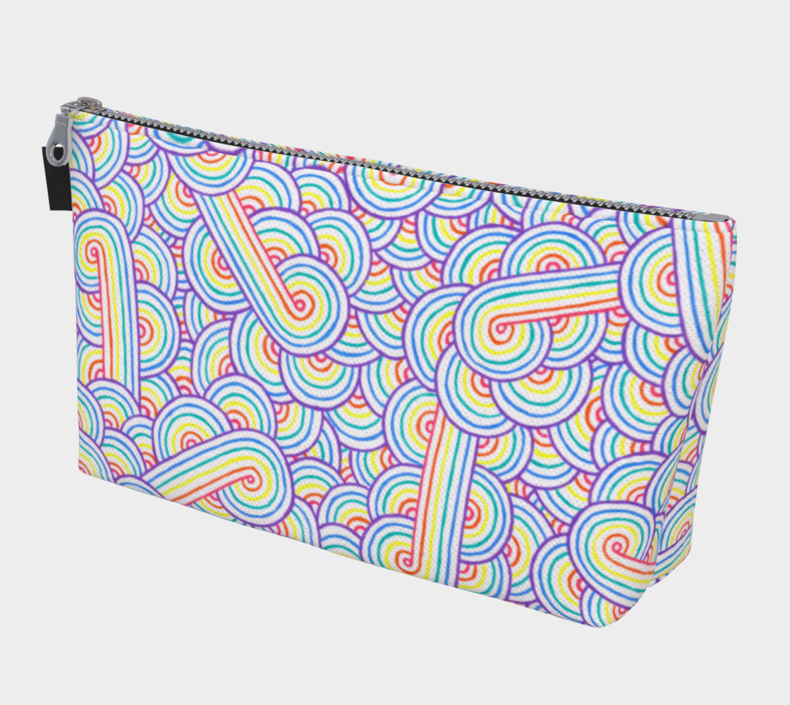 Rainbow and white swirls doodles Makeup Bag preview #1