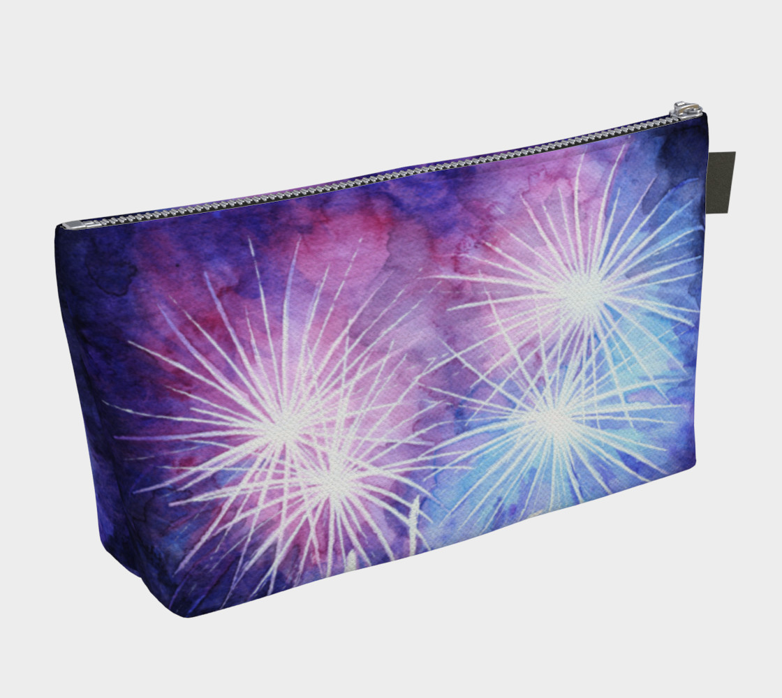 Aperçu de Blue and pink fireworks Makeup Bag #2