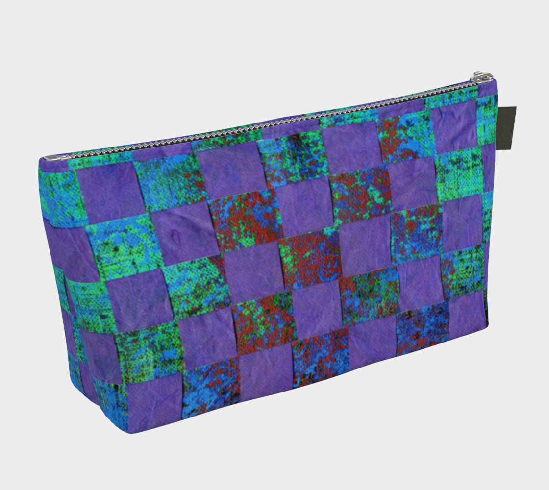Aperçu de Purple Paper Weaving Makeup Bag #2