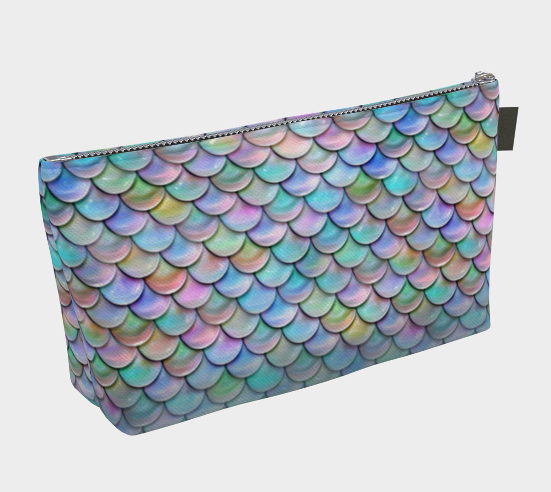 Pastel Rainbow Mermaid Makeup Gear Bag with Pocket preview #2