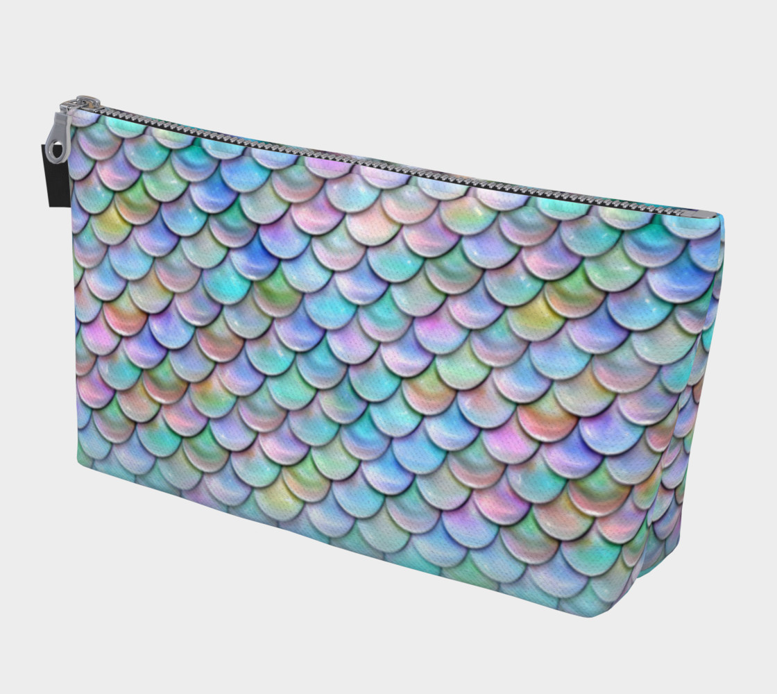 Pastel Rainbow Mermaid Makeup Gear Bag with Pocket preview #1
