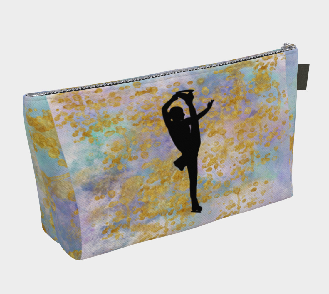 Pastel Watercolors and Gold Design with Figure Skater preview #2