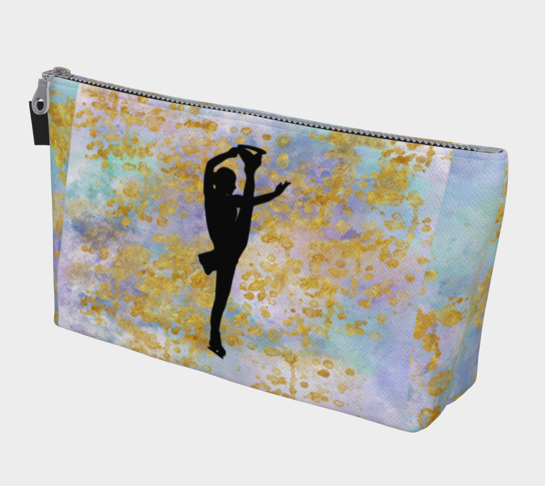 Pastel Watercolors and Gold Design with Figure Skater preview #1