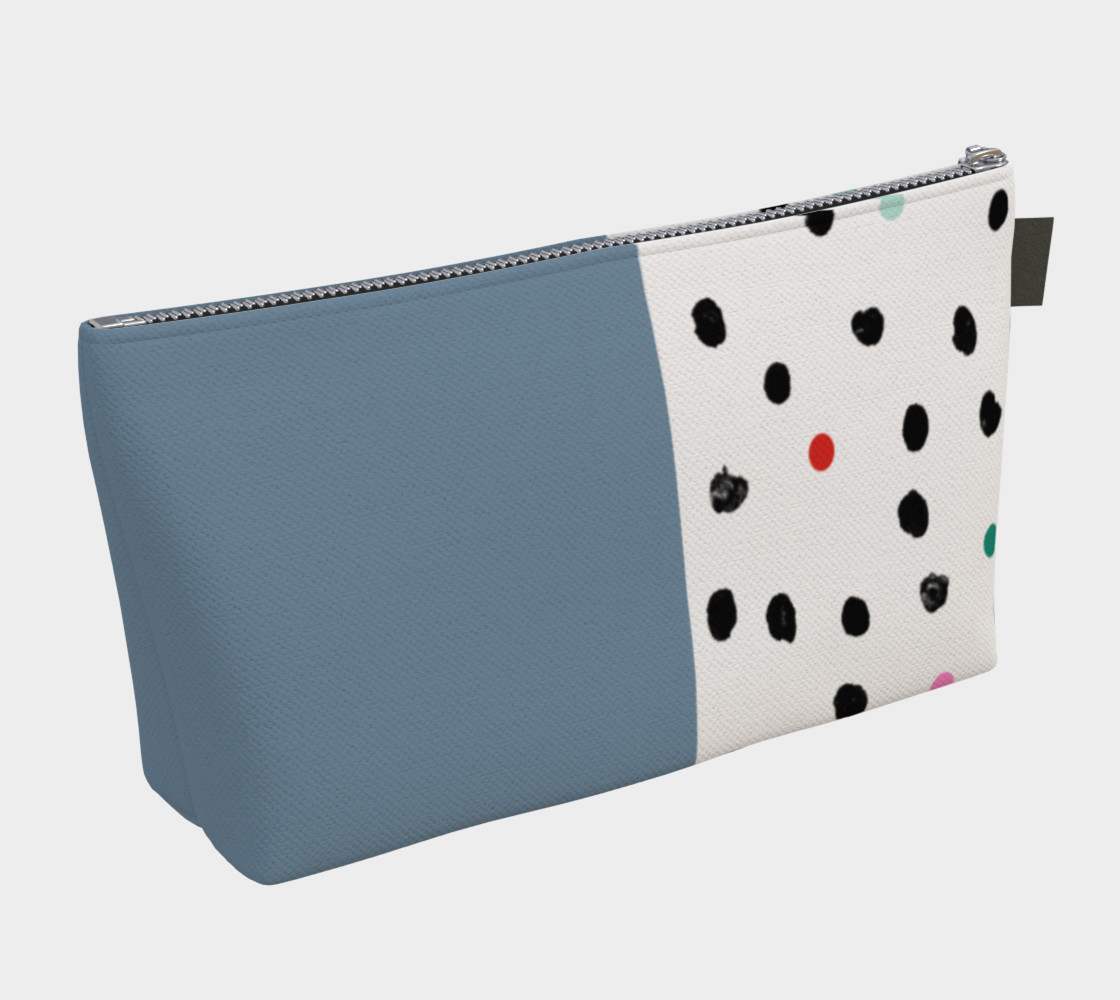 Aperçu de Blue and Polka Dote Makeup Bag #2