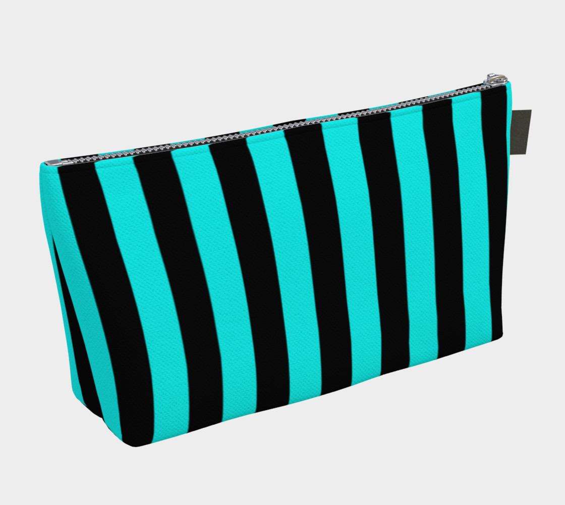 Aperçu de Black and Aqua Blue Stripes #2