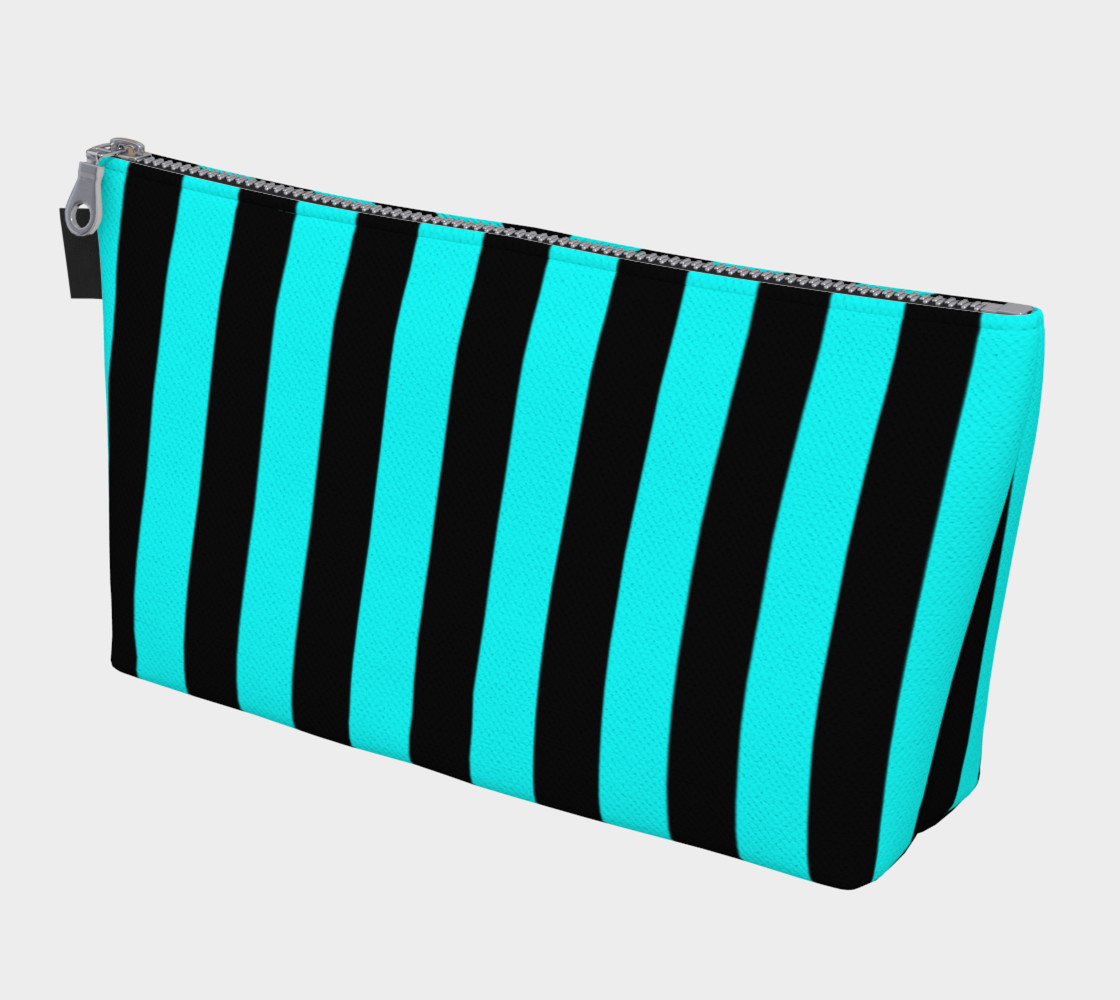 Aperçu de Black and Aqua Blue Stripes #1