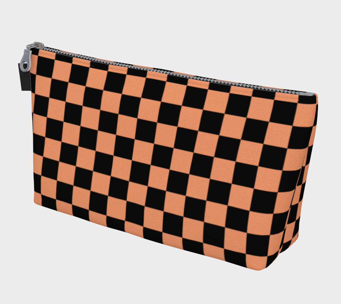 Aperçu de Black and Peach Checkerboard Squares #1