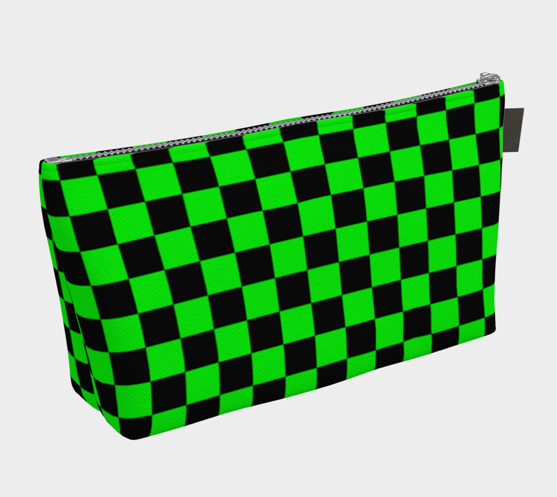 Aperçu de Black and Lime Green Checkerboard Squares #2
