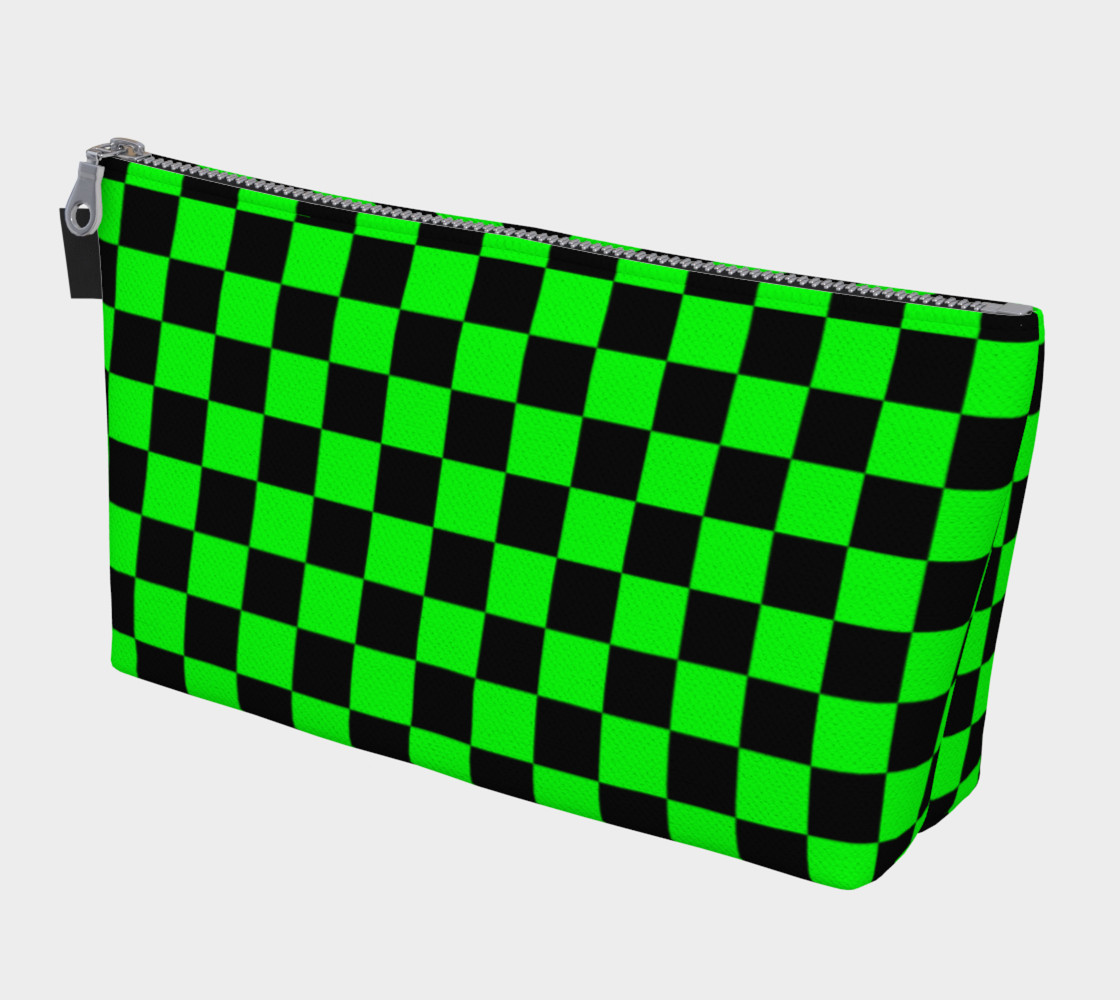 Aperçu de Black and Lime Green Checkerboard Squares #1
