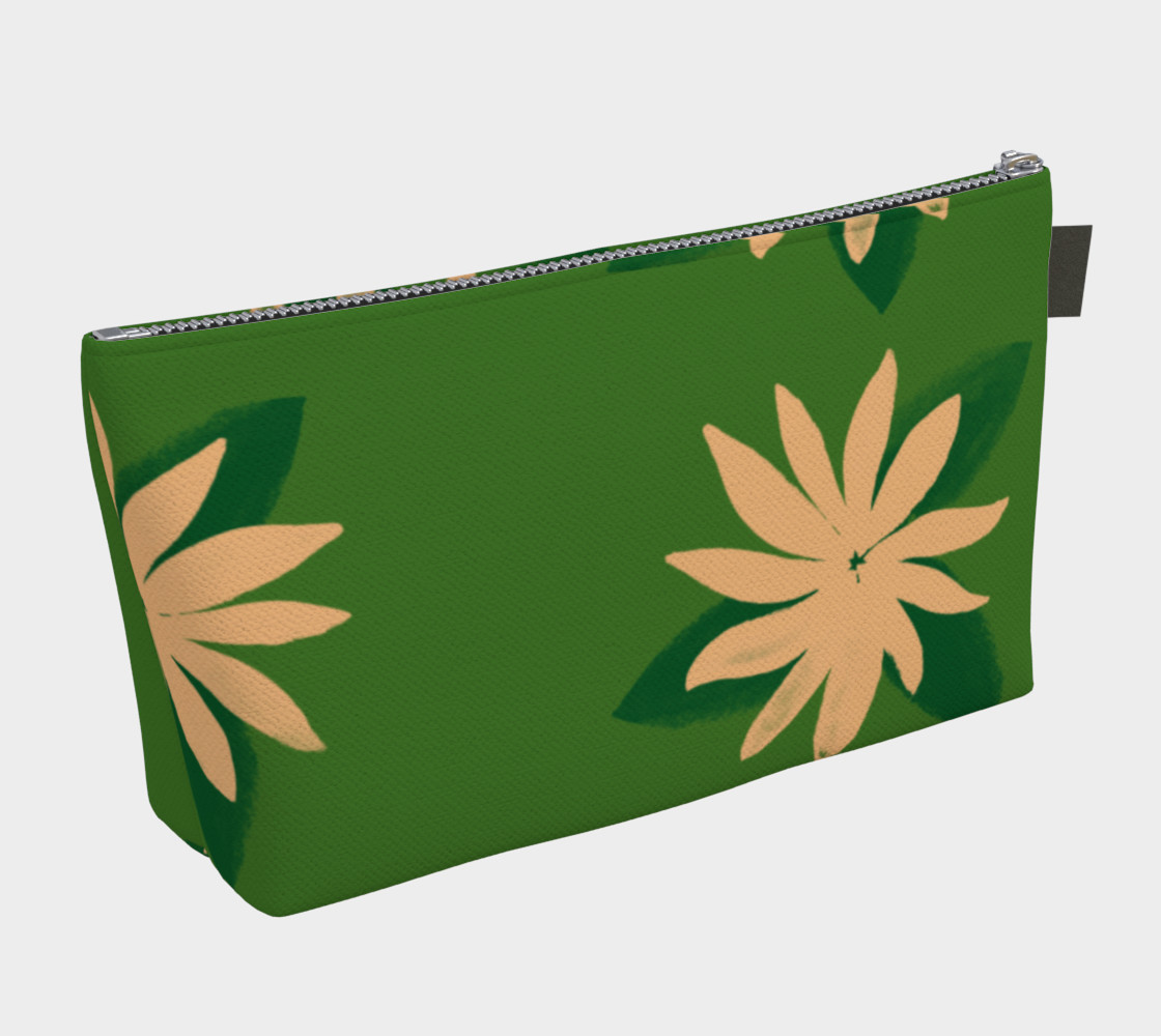 Green and Peach Floral Cosmetic Bag Miniature #3