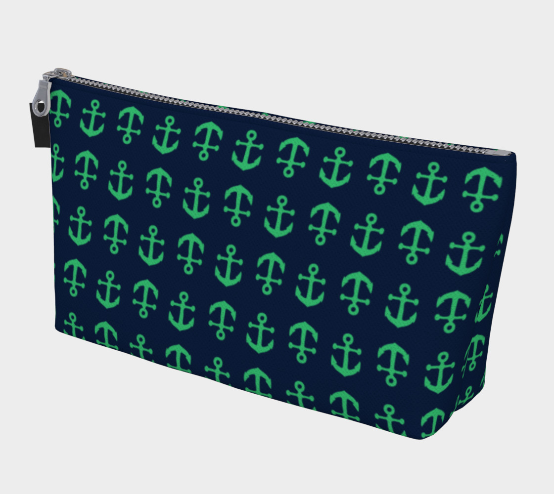 Anchor Toss - Green on Navy preview #1