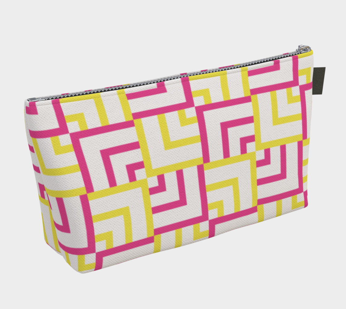 Pink and Yellow Squares Makeup Bag preview #2