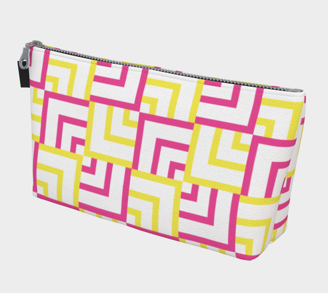 Pink and Yellow Squares Makeup Bag preview #1