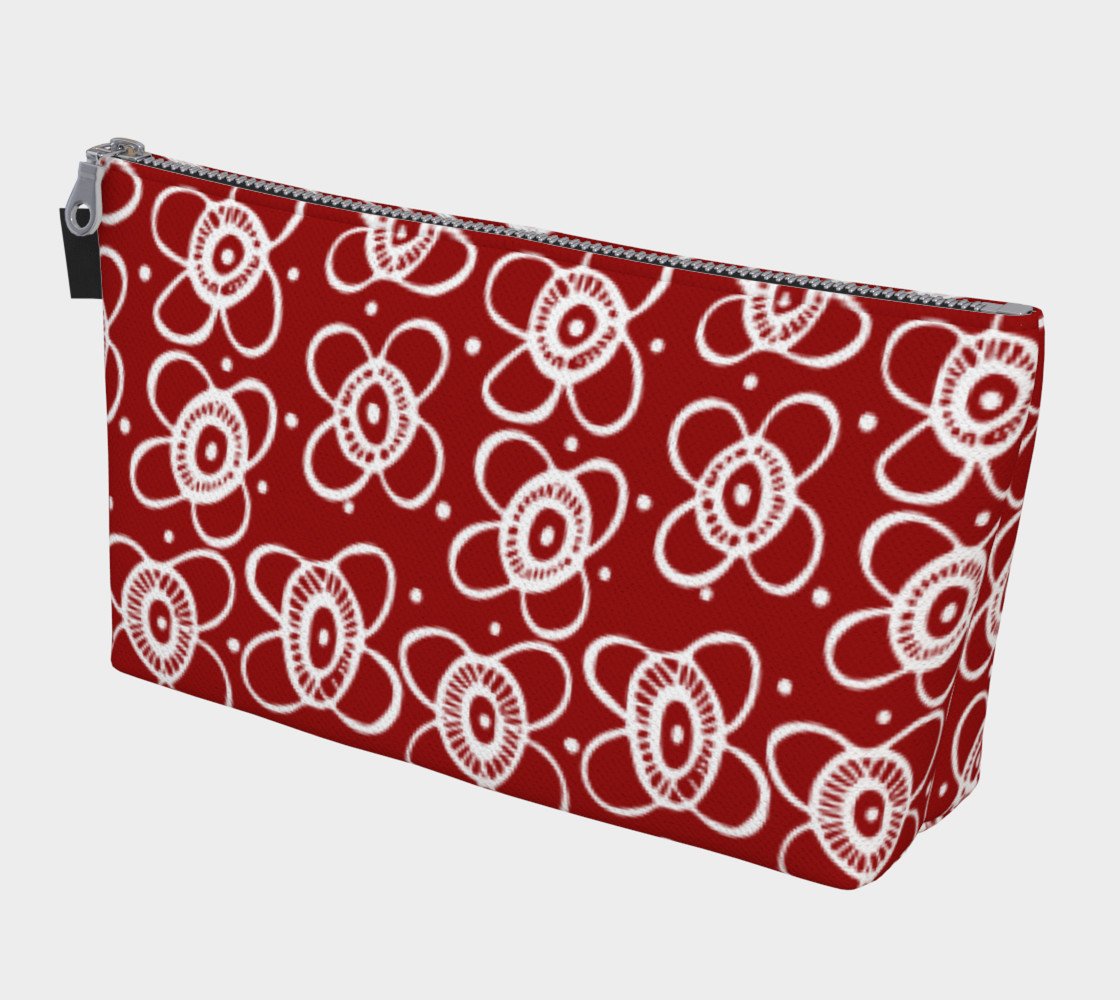 Red arctic inuit flower Makeup bag preview #1