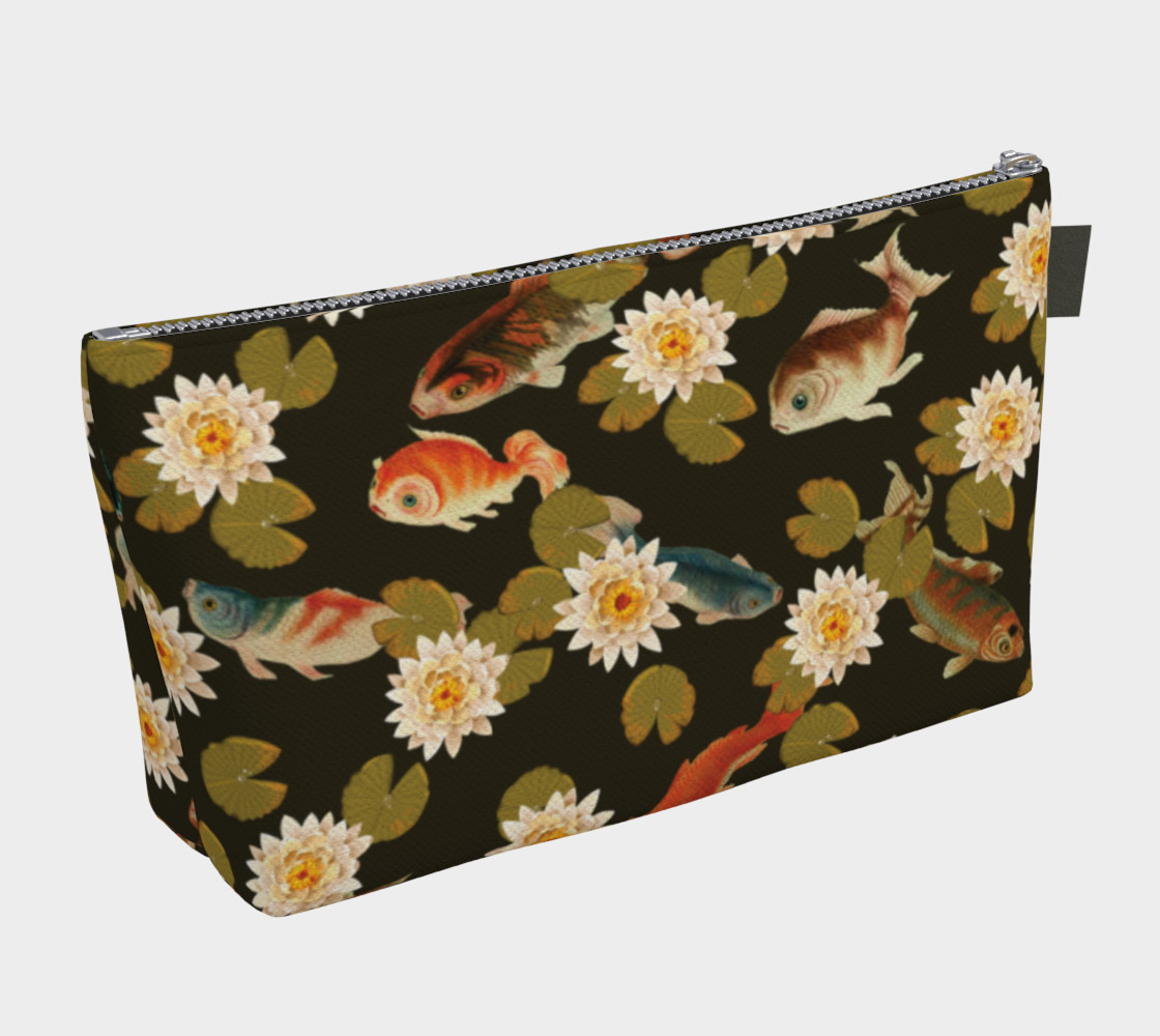 Koi & Lily Pads in Dark Water - Makeup Bag preview #2