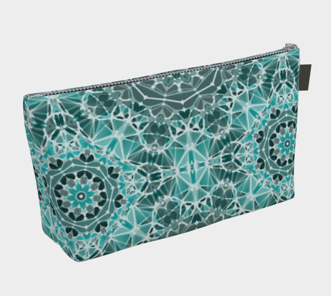 Turquoise & Gray Kaleidoscope Makeup Bag preview #2