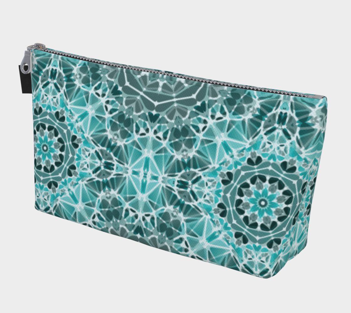 Turquoise & Gray Kaleidoscope Makeup Bag preview #1